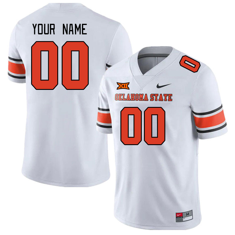 Custom Oklahoma State Cowboys Name And Number College Football Jerseys Stitched Sale-White